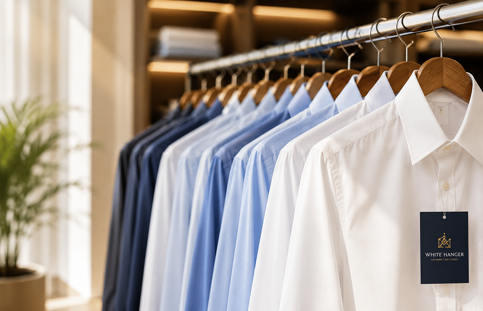 White Hanger Shirt Display